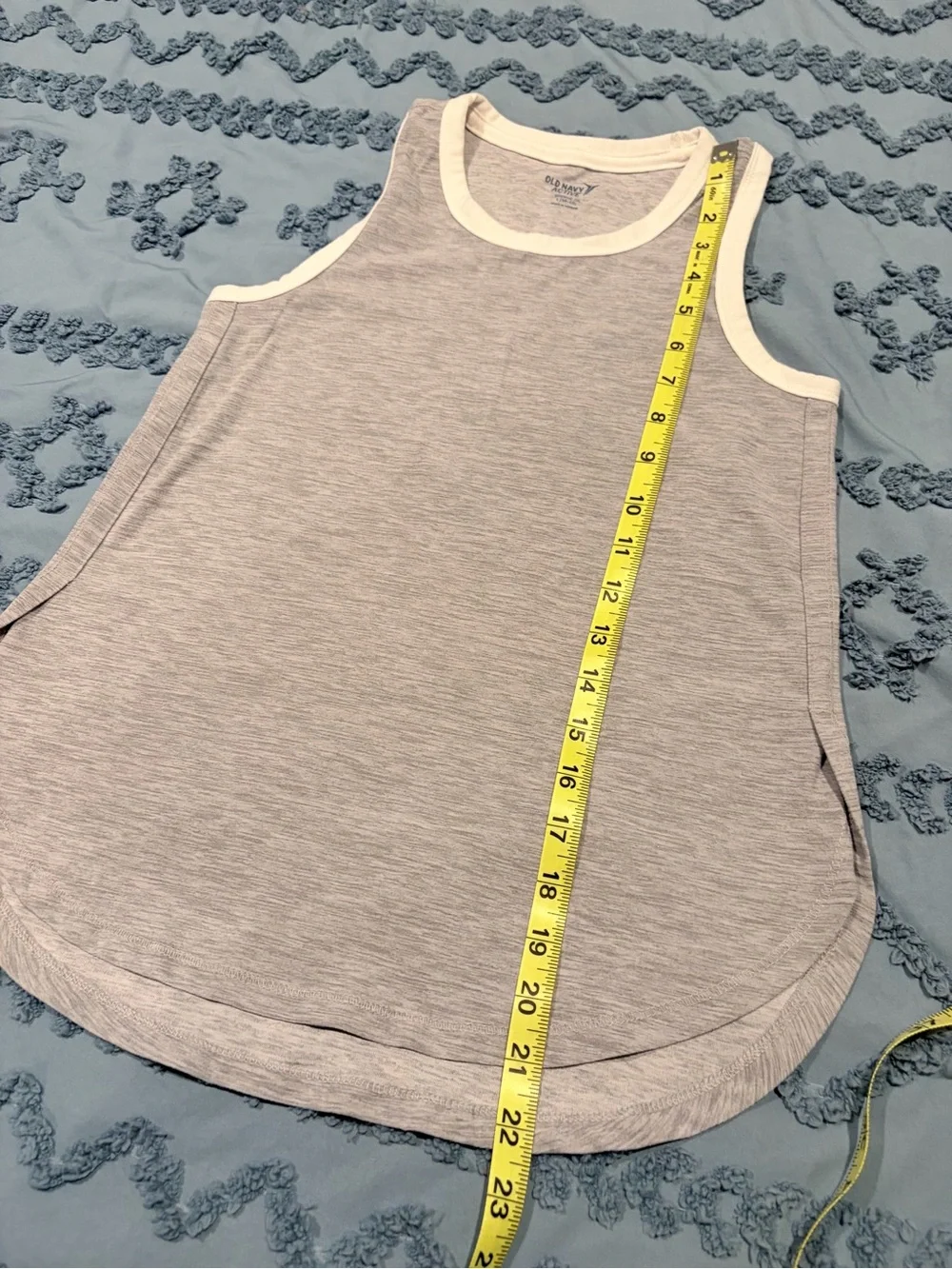 Old Navy Heather Gray Tank with Cream Trim